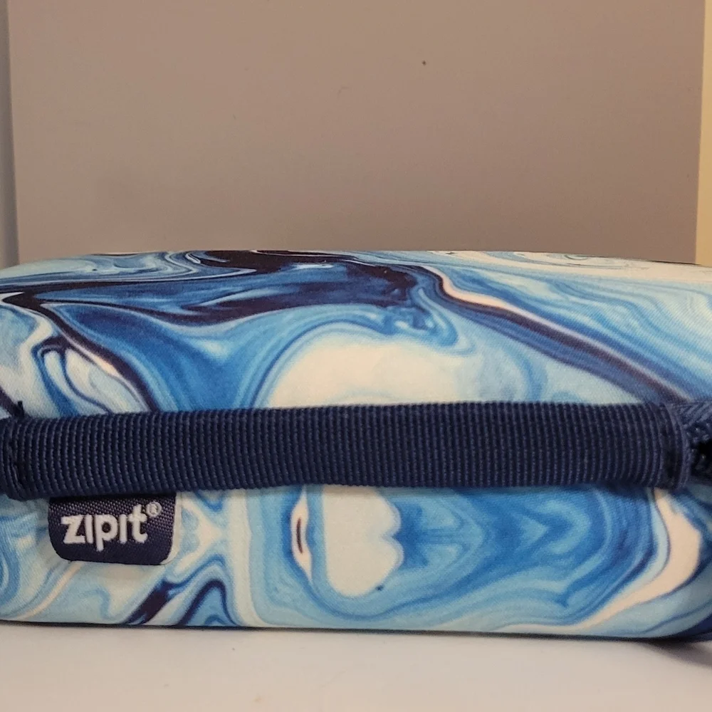 Zipit Blue Marble Hard Shell Pencil Case Zipper Storage Organizer